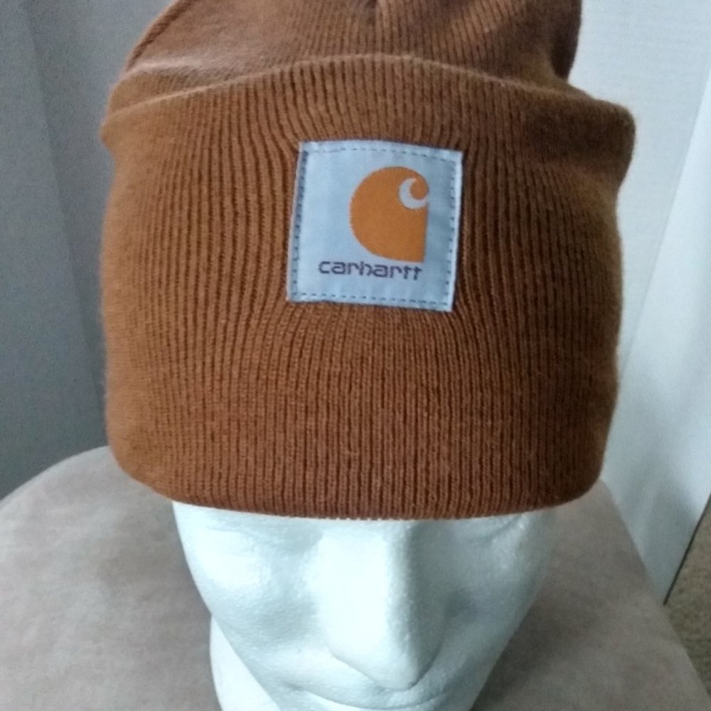 CARHARTT BROWN KNIT CUFFED BEANIE HAT ONE SIZE